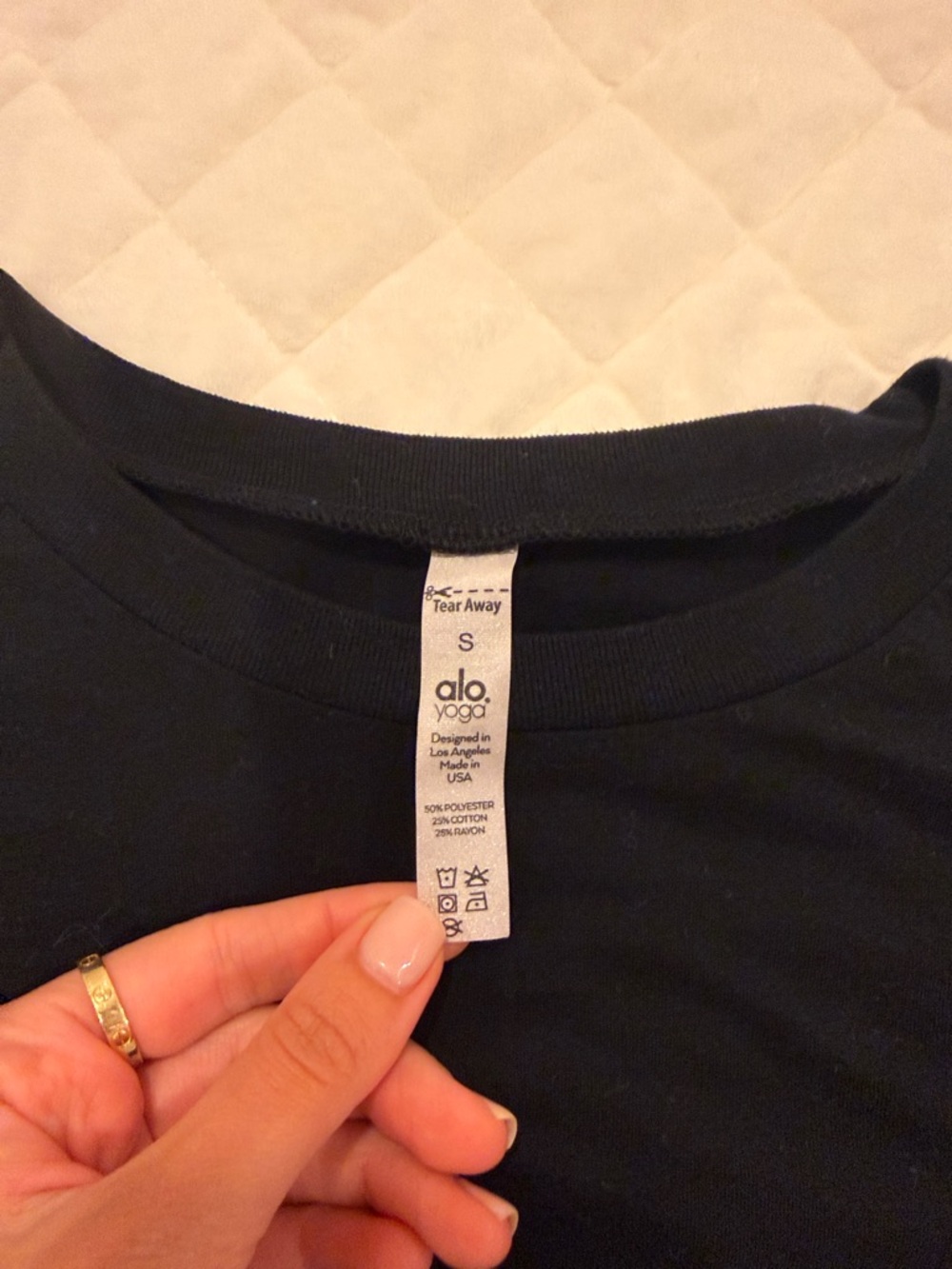 Alo Yoga Black Cropped Tee View 4